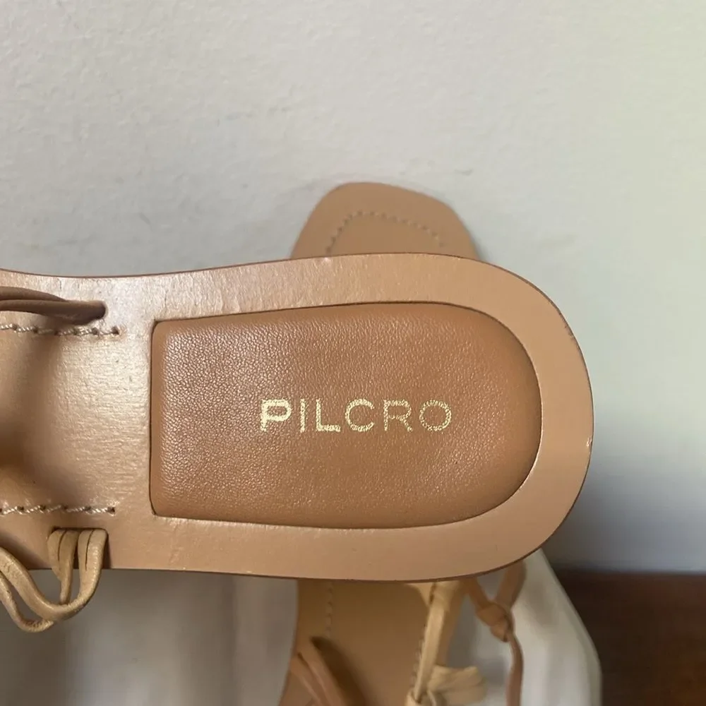 Pilcro Women's Beige and Cream Lace-Up Sandals